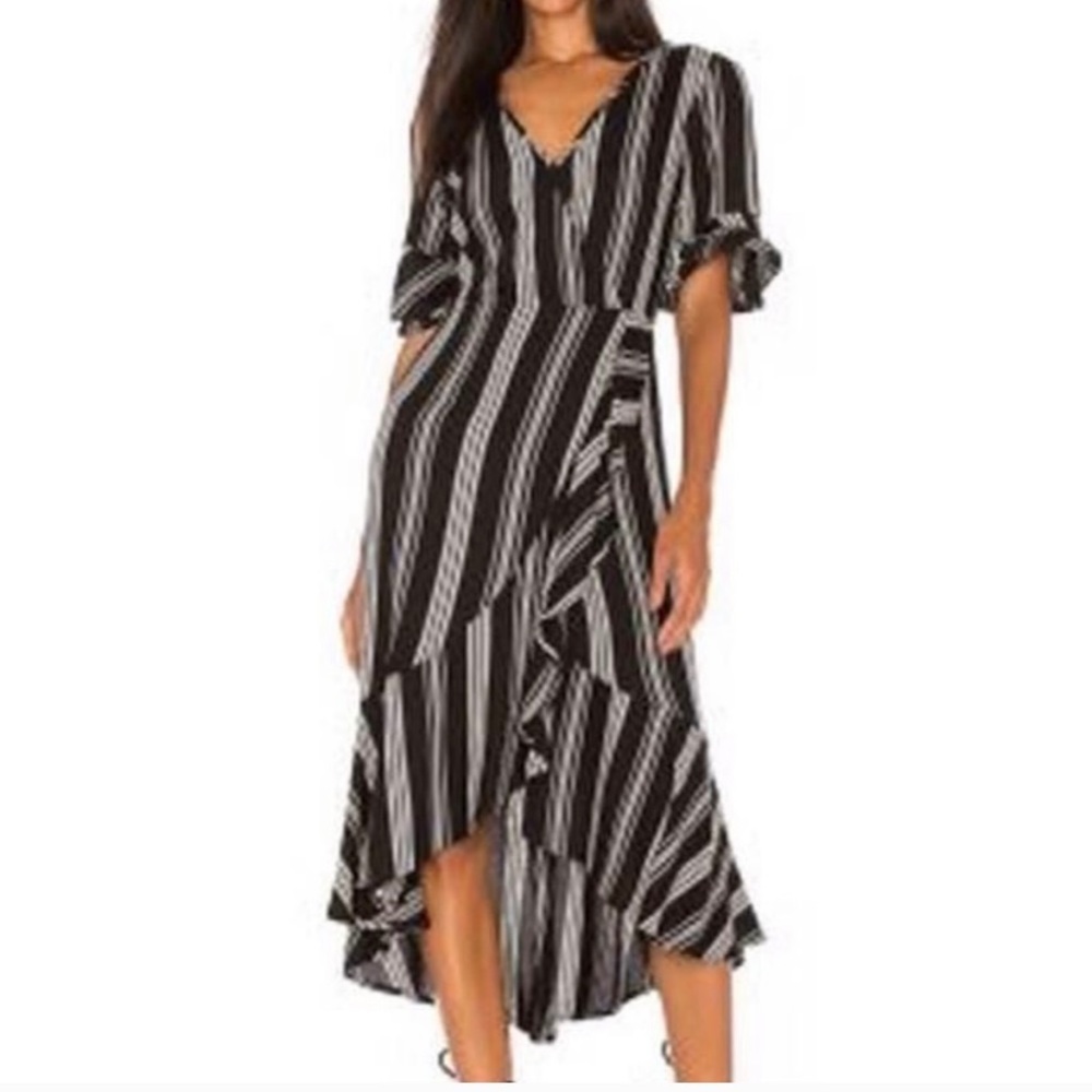 BAND OF GYPSIES RUFFLED HIGH LOW DRESS M